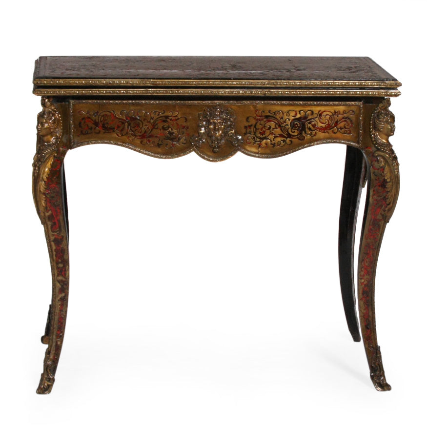 Napoleon III "Boulle" Brass Inlay Game Table